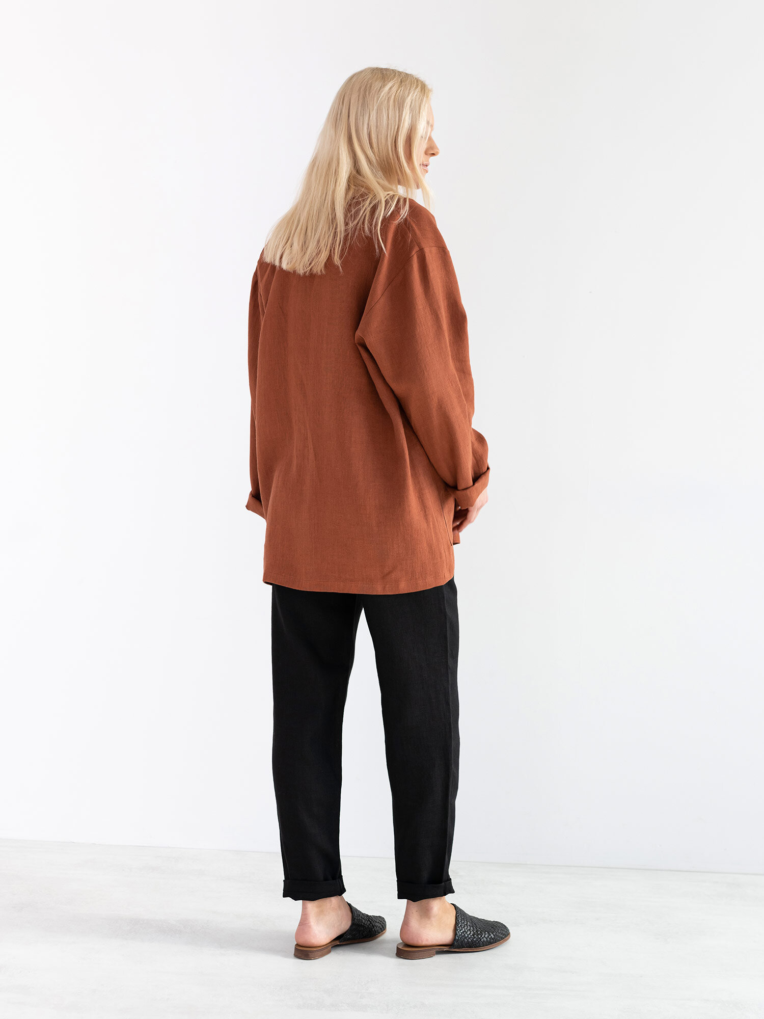 Image 6 of SELBY Linen Jacket in Rust from Love and Confuse