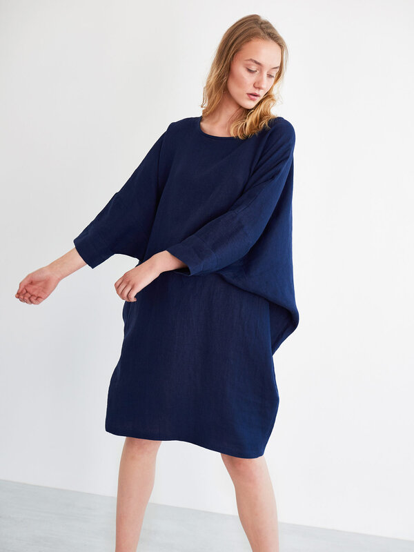 SELENE Cocoon Linen Dress