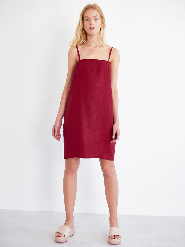 VIOLET Leinen Slip-Kleid