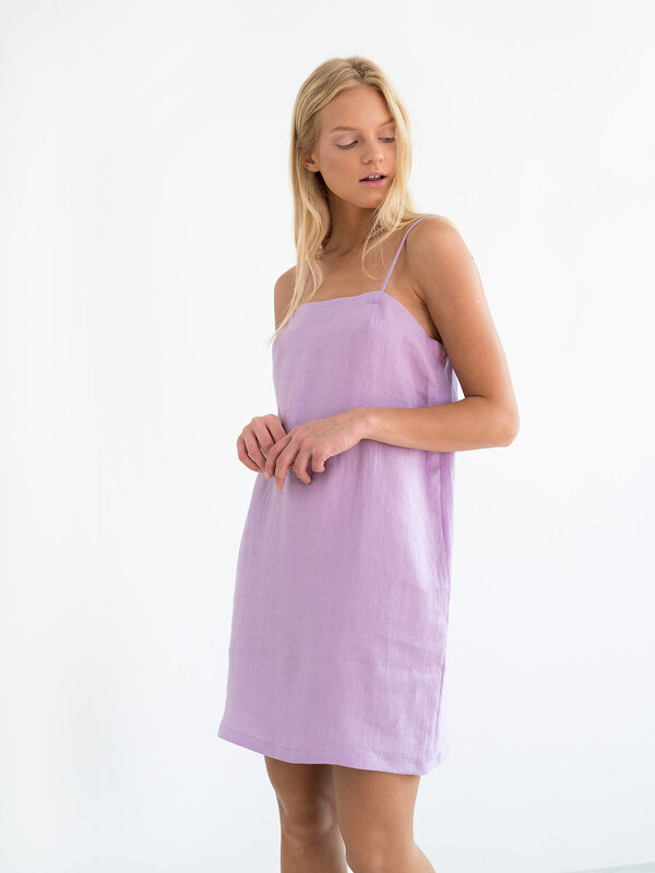 VIOLET Leinen Slip-Kleid