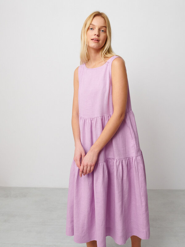 AGOTA Sleeveless Linen Midi Dress