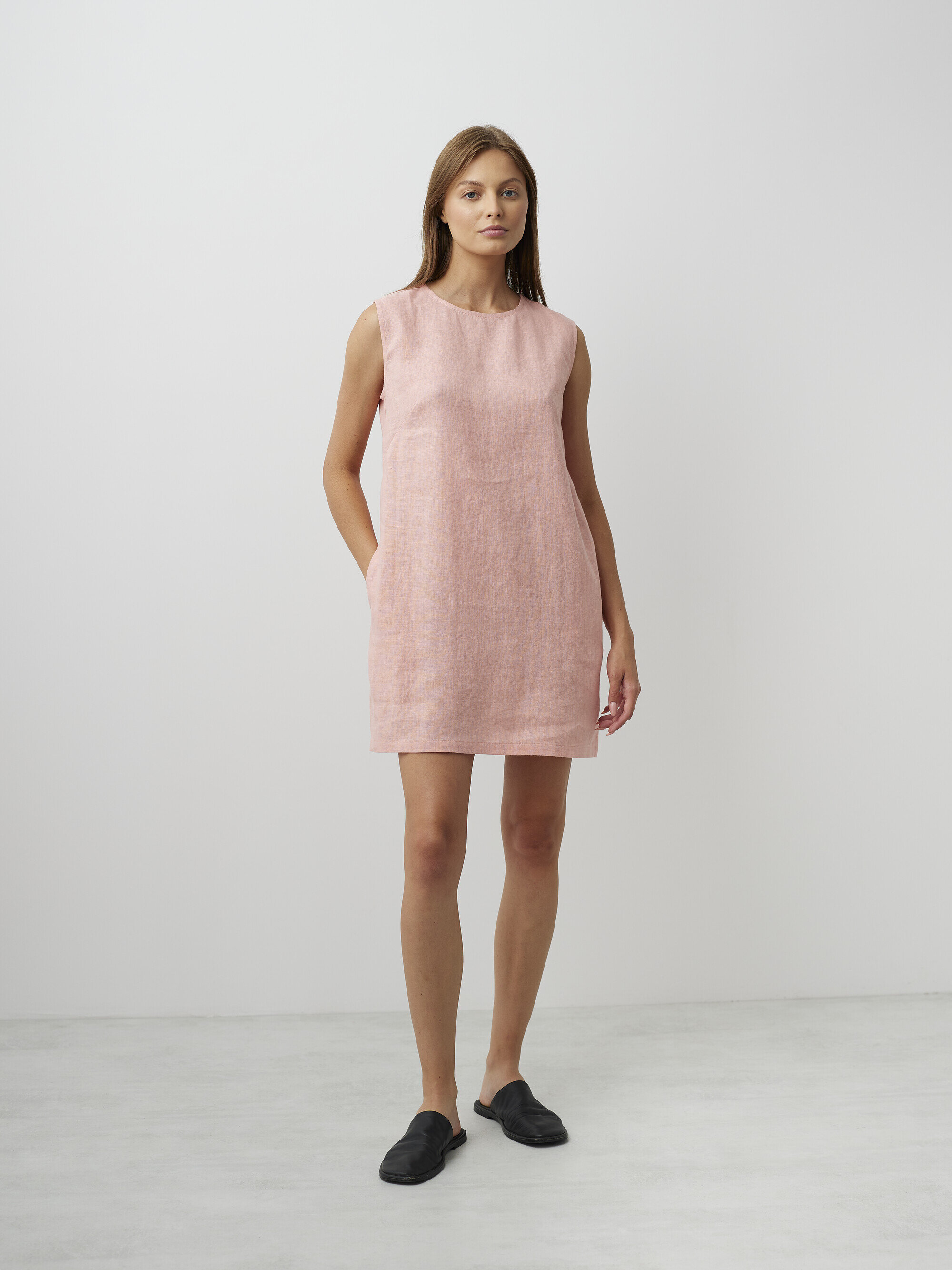 Image 3 of AJA Sleveless Linen Dress in Pink Spanish from Love and Confuse