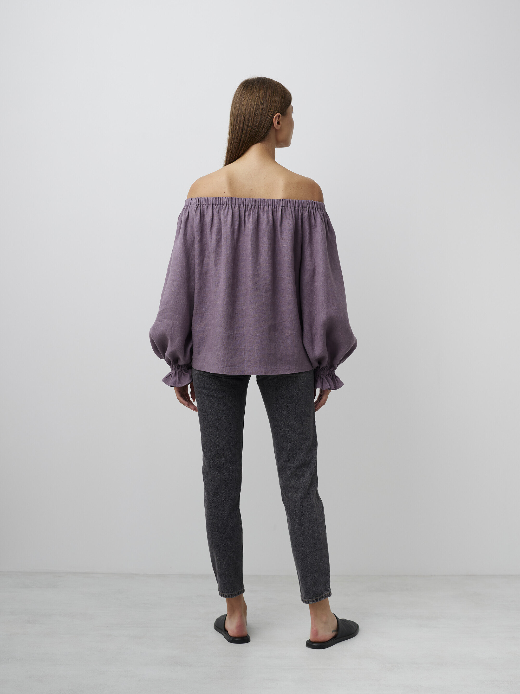 Image 5 of ALICE Off Shoulder Linen Top in Lavender Violet from Love and Confuse