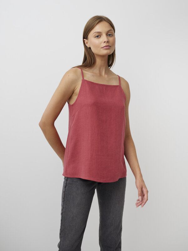 AMBER Linen Strap Top