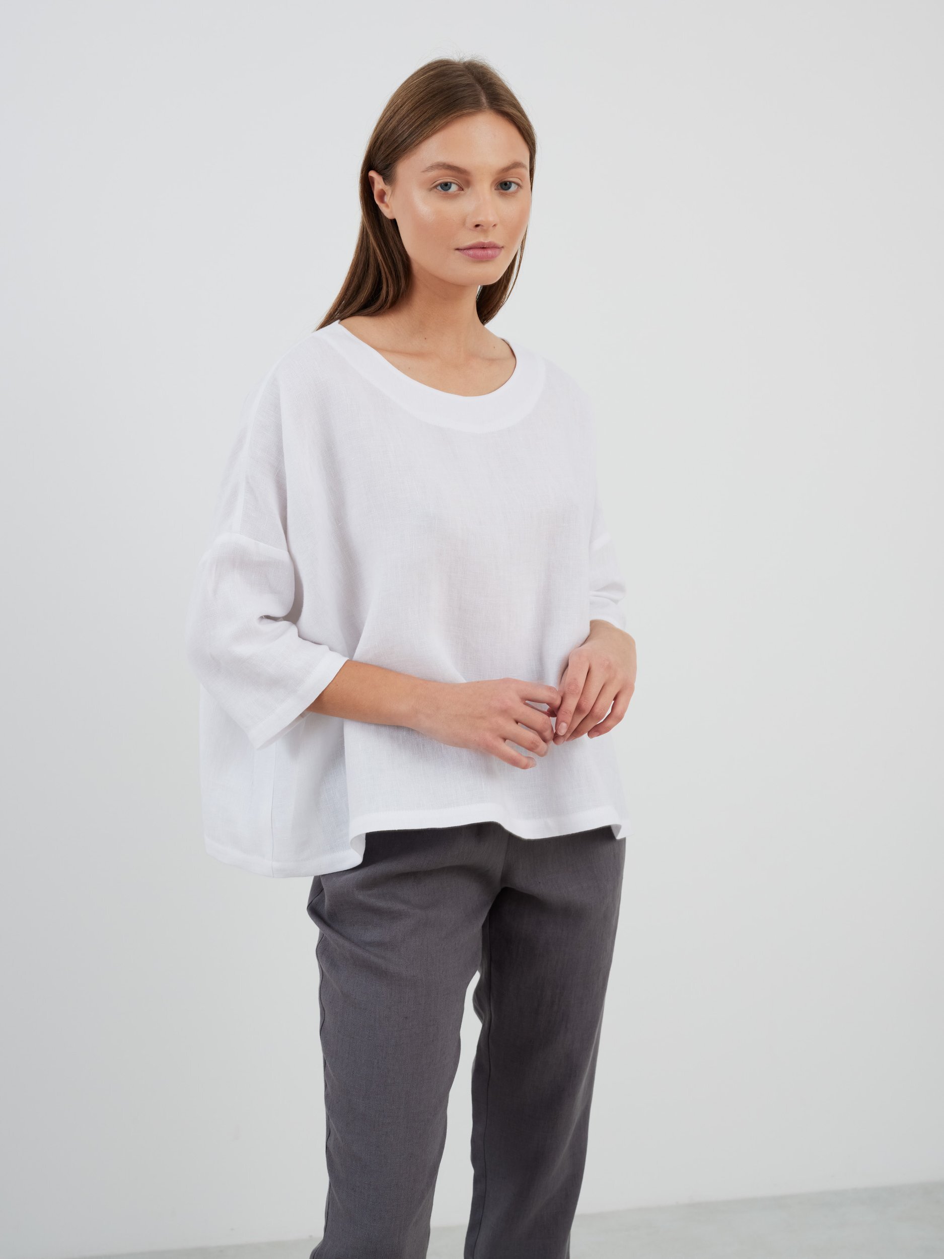 Image 4 of AMELIA Linen Top in White from Love and Confuse