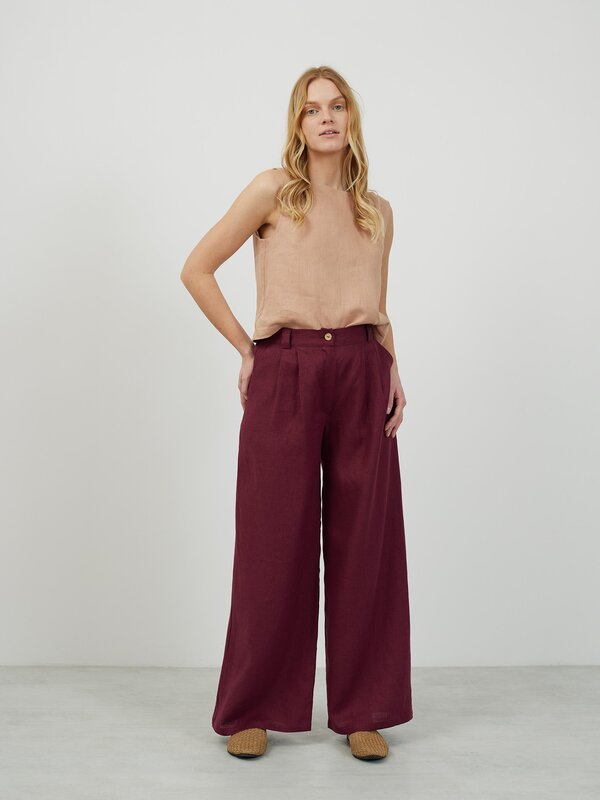 ASHER Tailored Pleated Linen Pants