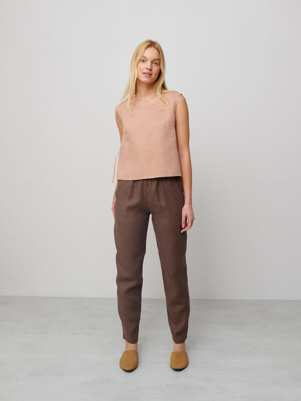 BRINLEY Tapered Linen Pants