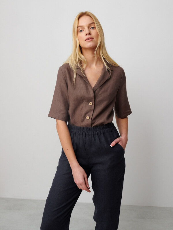 BRINLEY Tapered Linen Pants