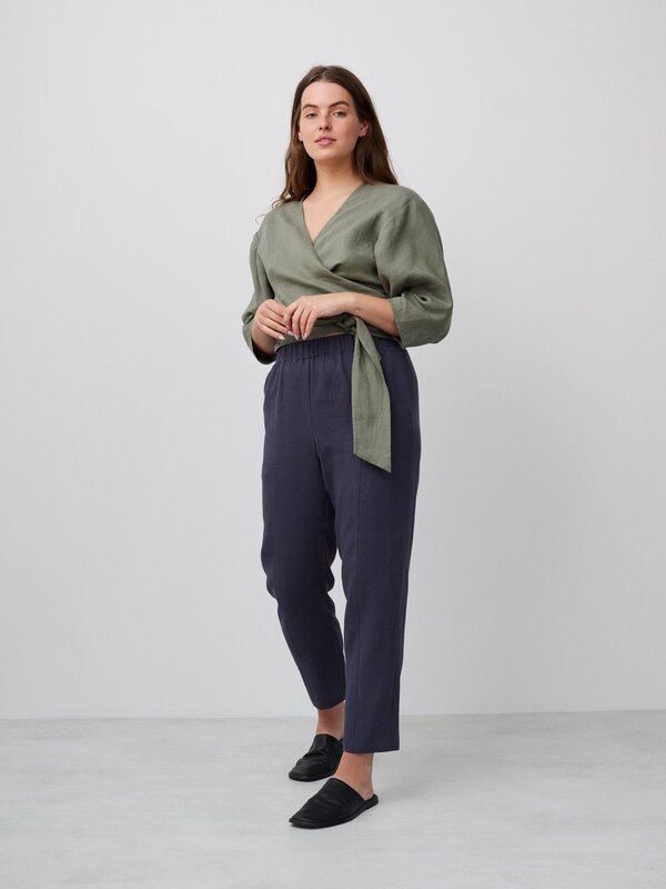CLAIRE Wrap Linen Top