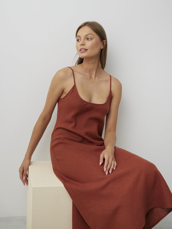 DIORA Linen Slip Dress