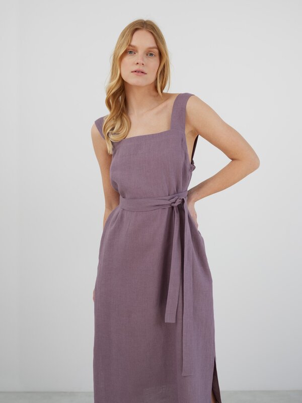 ELLIDY Wide Strap Linen Dress