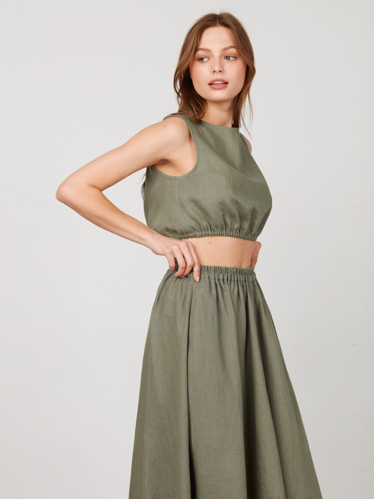 Image 1 of ETHNA Tank Top in Sage Green from Love and Confuse