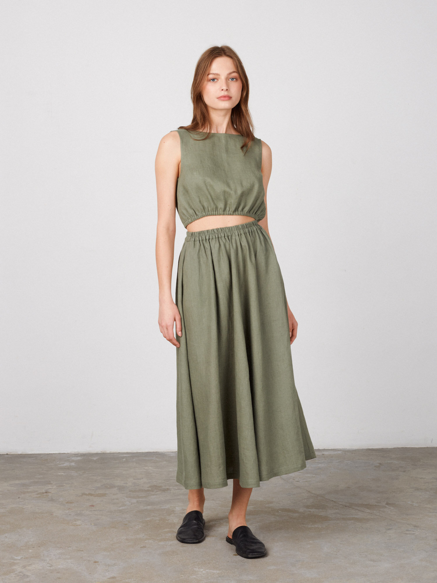Image 2 of ETHNA Tank Top in Sage Green from Love and Confuse