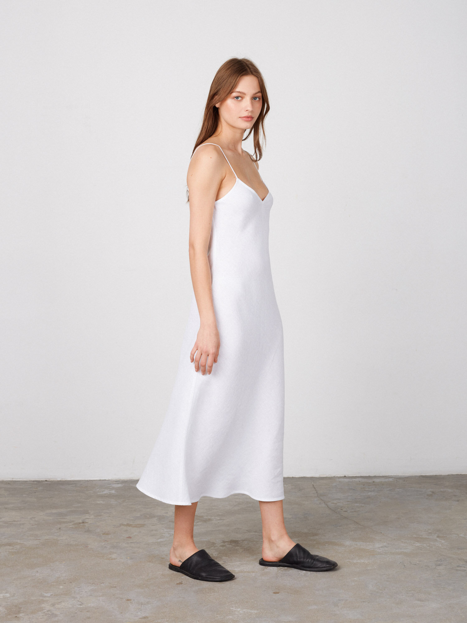 Image 3 of FREJA Linen Slip Dress in White from Love and Confuse