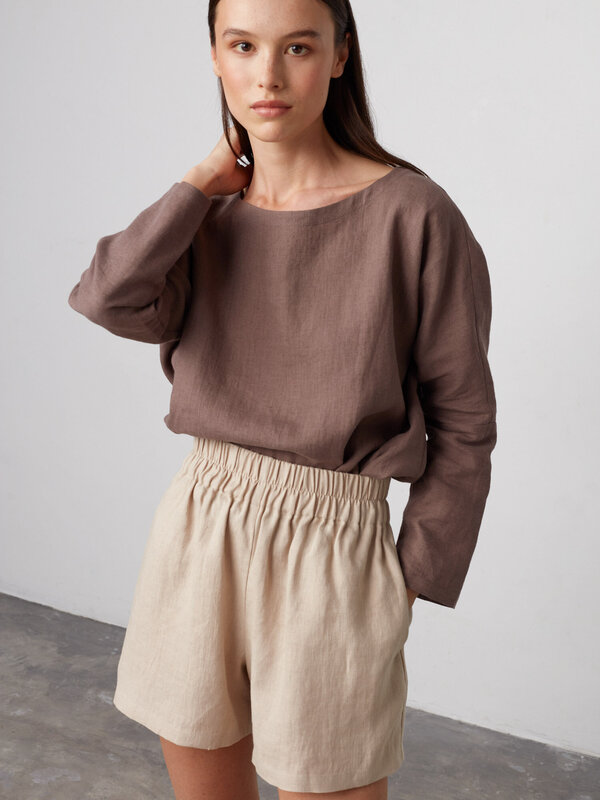 ISLA High Waisted Linen Shorts