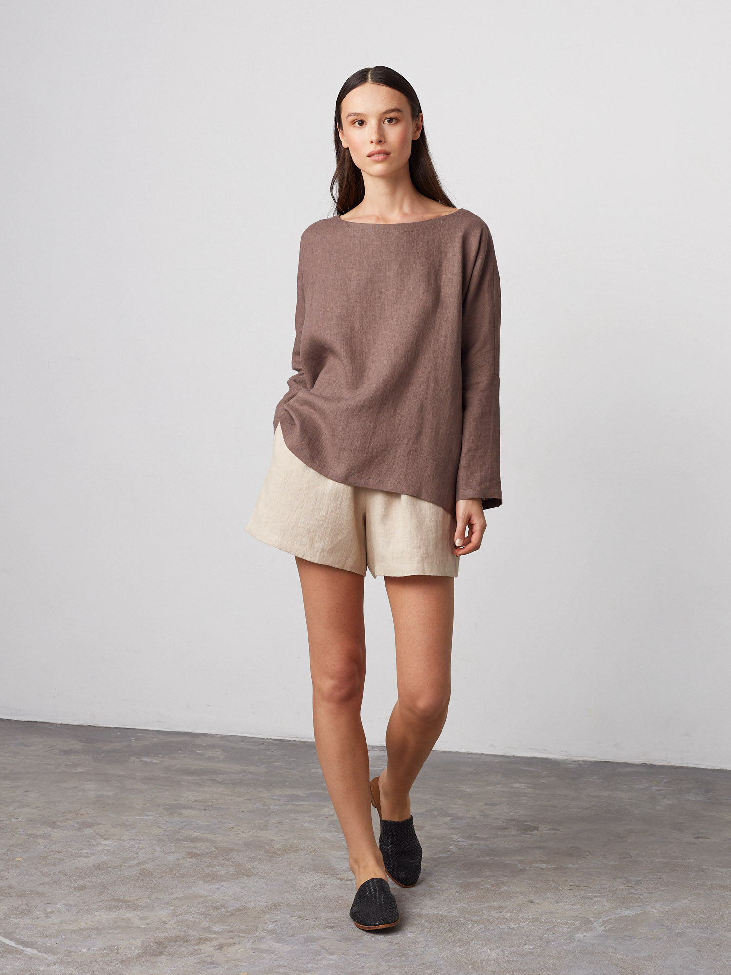 Image 5 of ISLA High Waisted Linen Shorts in Beige from Love and Confuse