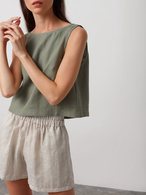 ISLA High Waisted Linen Shorts