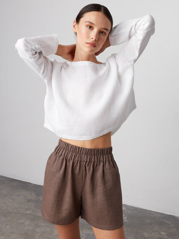 ISLA High Waisted Linen Shorts
