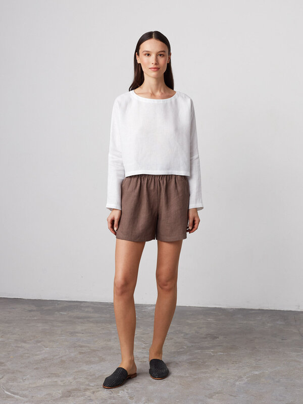 IVY Cropped Linen Top