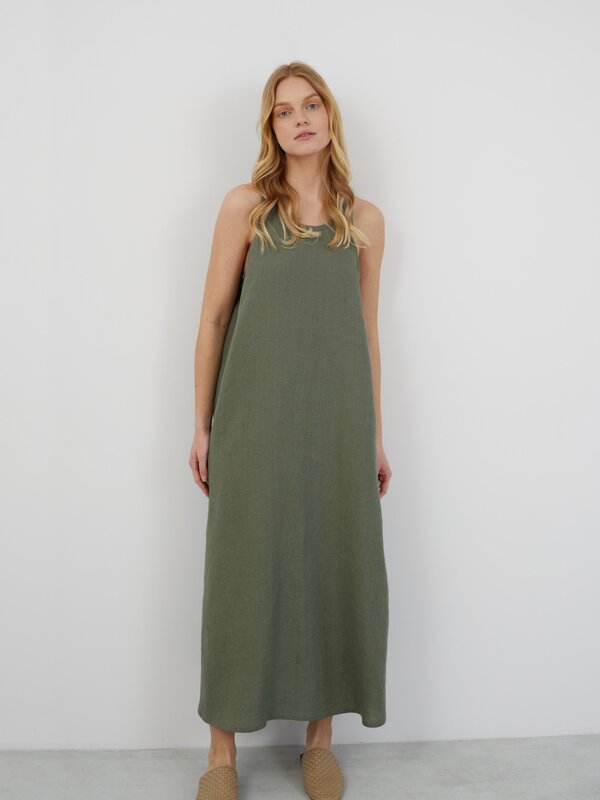 LANA Ärmelloses Maxikleid aus Leinen