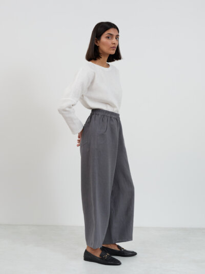 HAVEN Barrel Leg Linen Pants