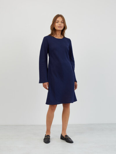 LORELEI Bell Sleeve Linen Shift Dress