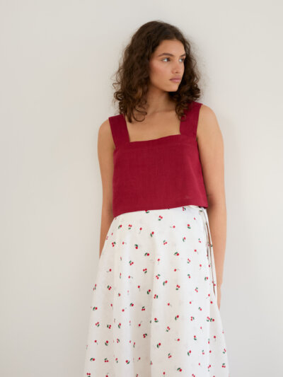 Linen Cropped Tank Top DAHLIA