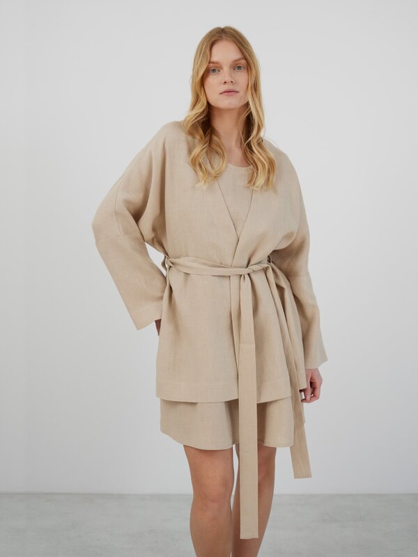 MAVIS Open Front Linen Jacket