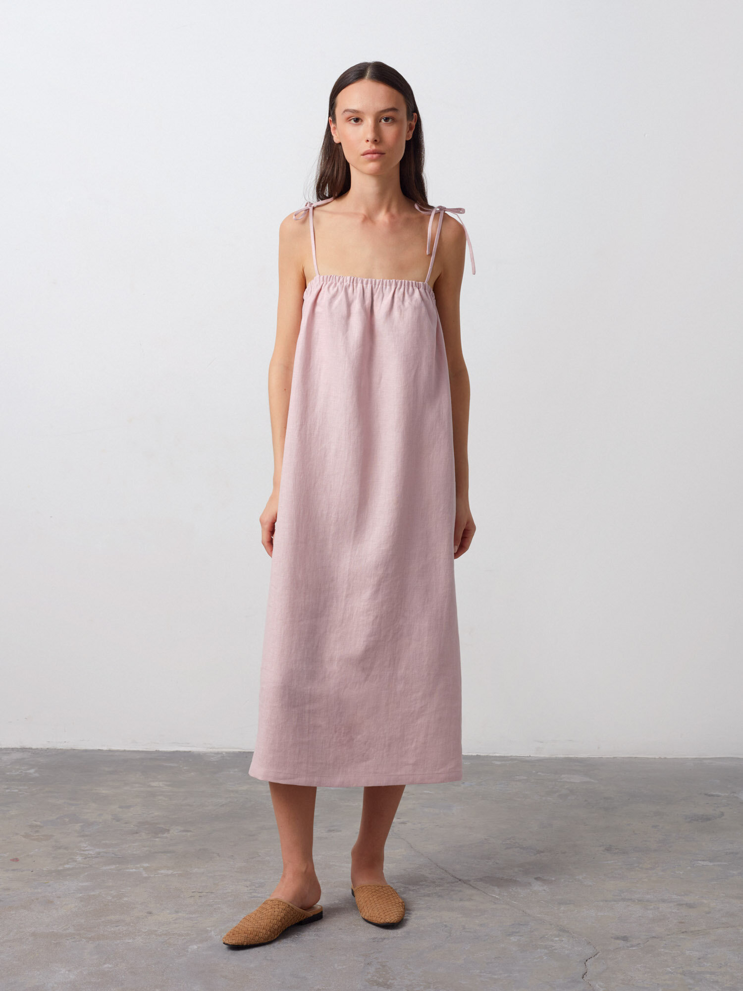 Image 2 of MINT Linen Slip Dress in Apple Blossom from Love and Confuse