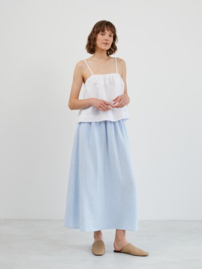 OPHELIA Elastic Waist Linen Maxi Skirt