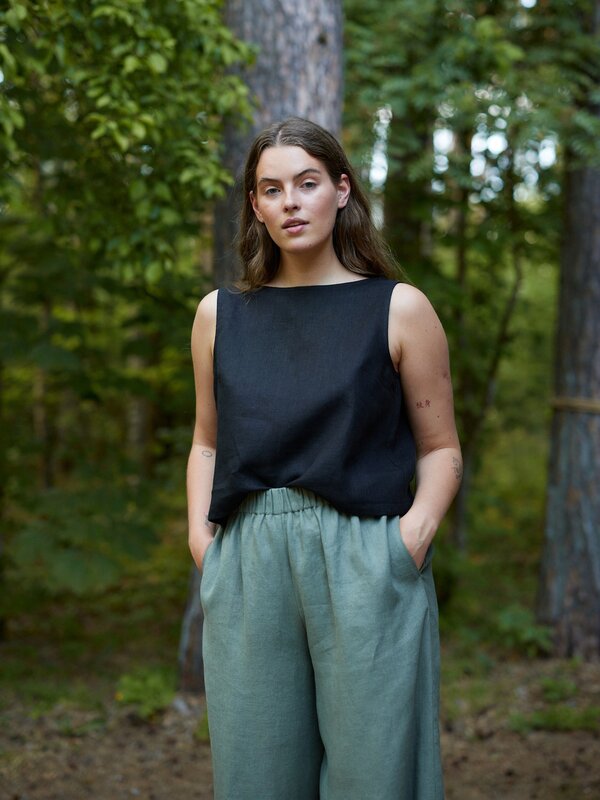 PEARL High Waist Palazzo Linen Pants