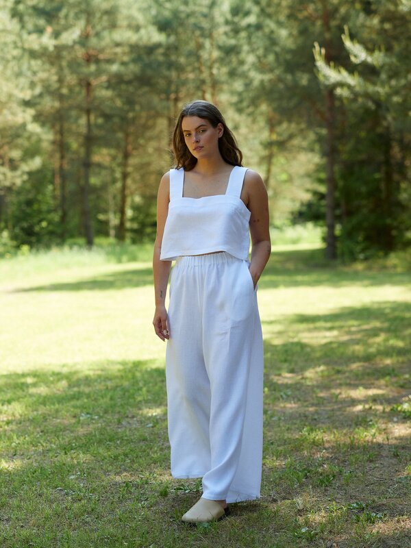 PEARL Long Wide Leg Linen Pants