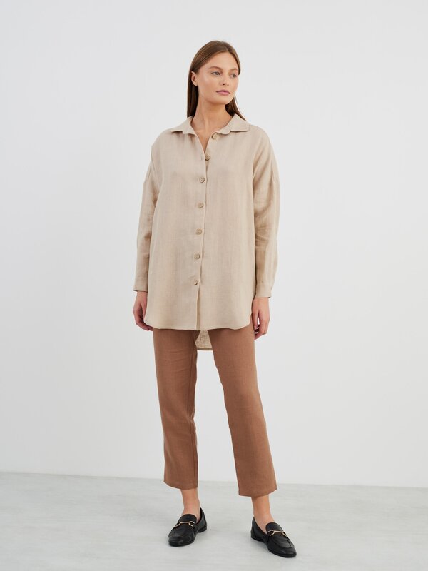 PINE Oversized Button Down Linen Shirt