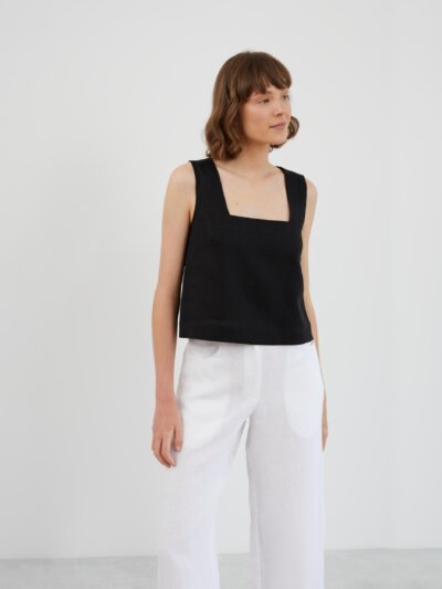 RAE Square Neck Linen Tank Top
