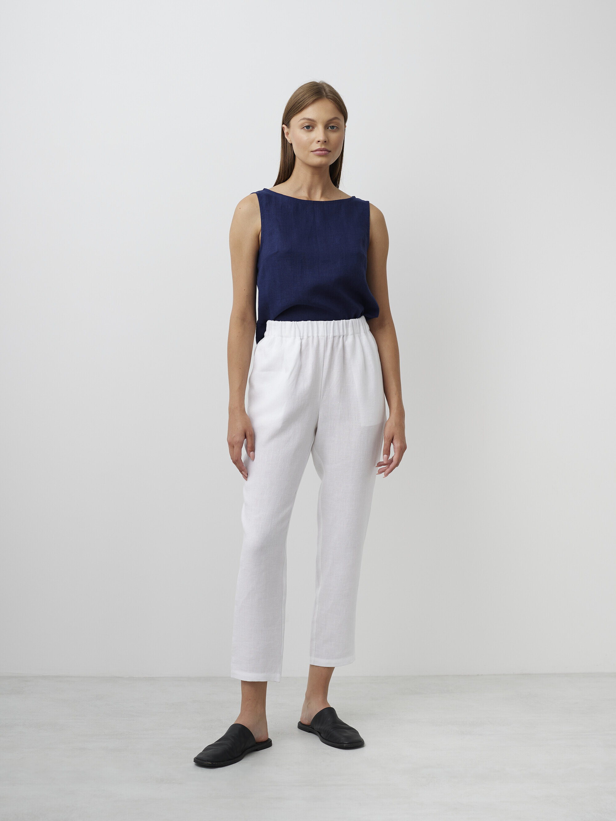 Image 2 of RAVEN Tapered Linen Pants in White from Love and Confuse