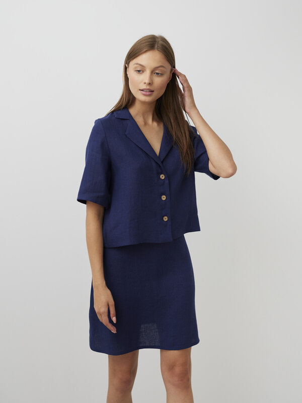 RAY Cropped Linen Shirt