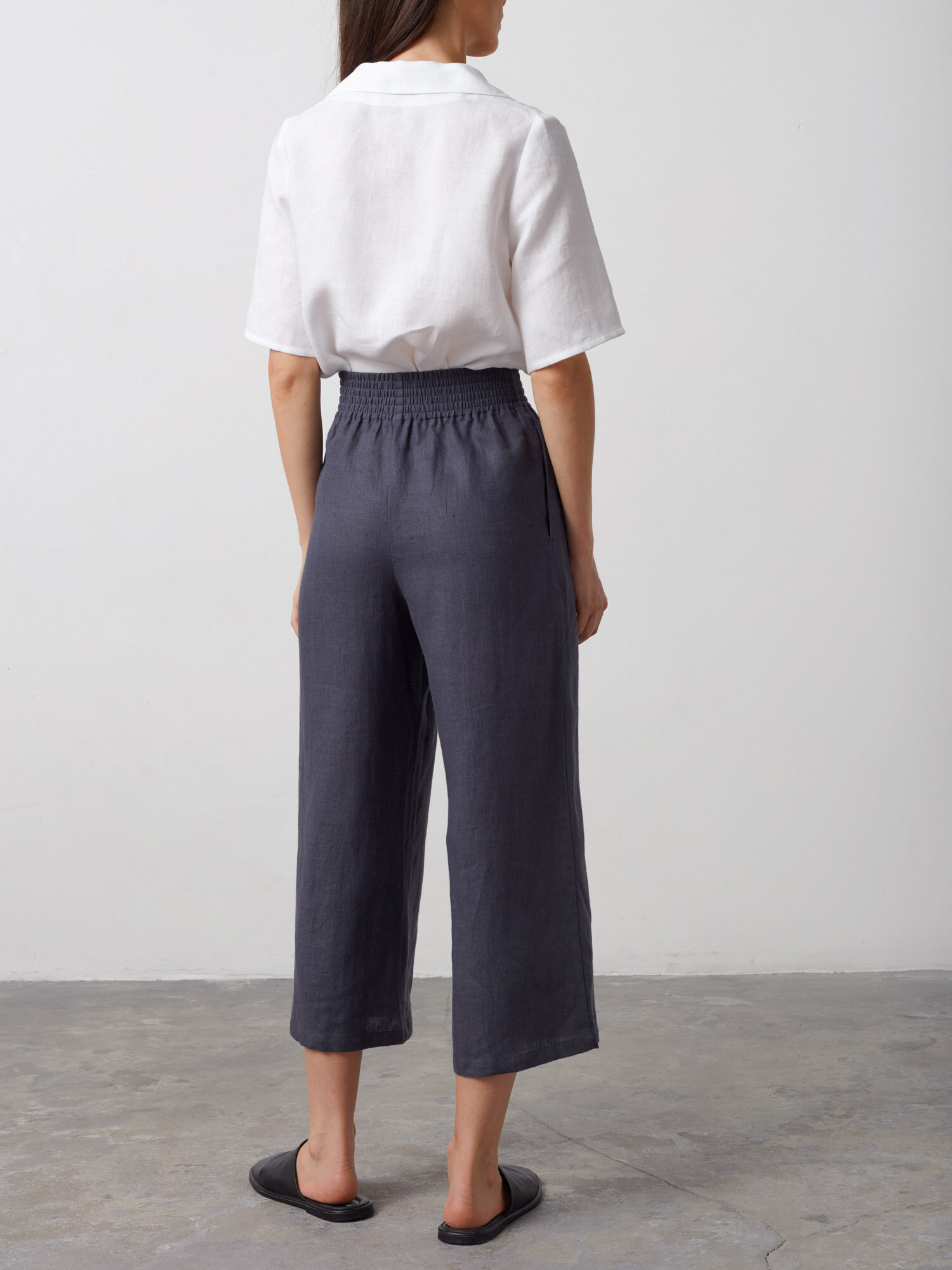 Image 6 of RILEY Wide Leg Linen Pants in Dark Grey from Love and Confuse