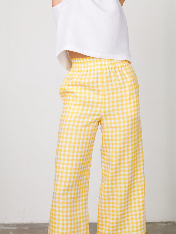 RILEY Cropped Wide Leg Linen Pants
