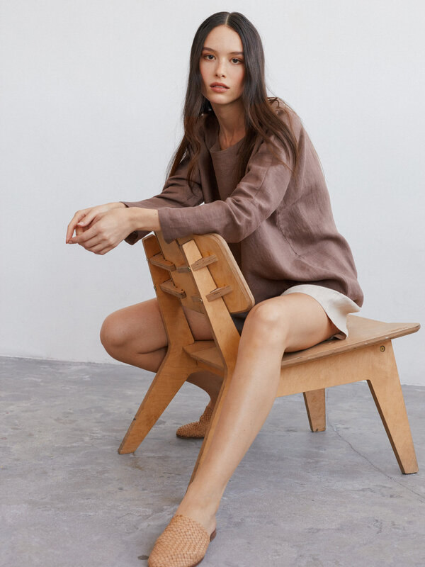 RUMI Long Sleeve Linen Top