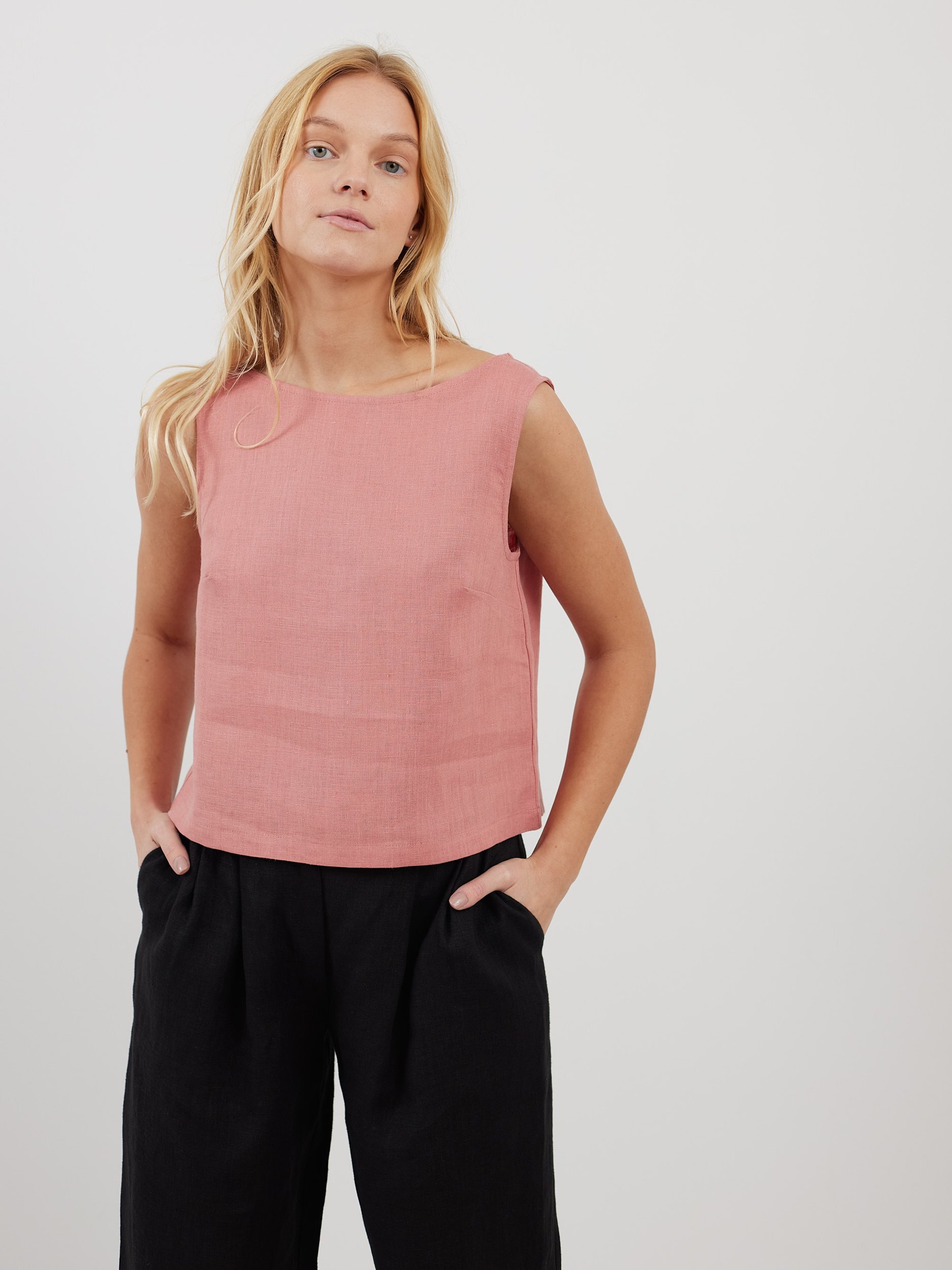 Bild 1 von SONATE Leinen-Tanktop in Lachsrosa von Love and Confuse