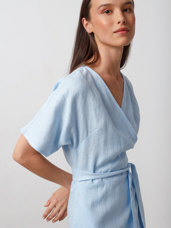 SUMMER Linen Wrap dress