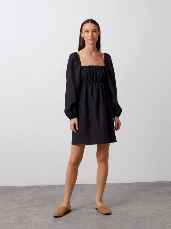 TALULLA Square Neck Linen Mini Dress