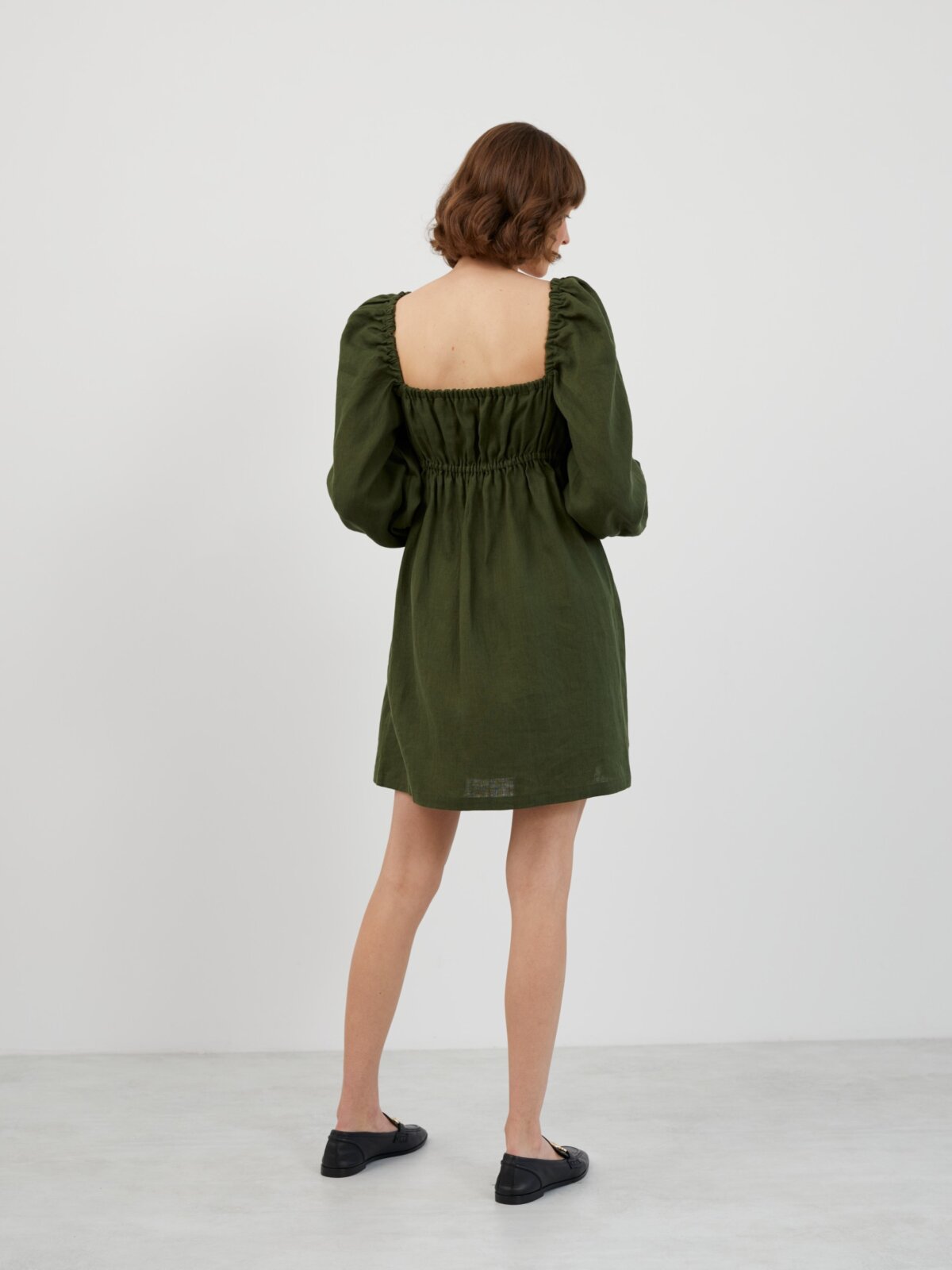 Image 5 of TALULLA Linen Mini Dress in Forest Green from Love and Confuse